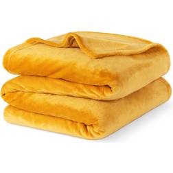 Livivo DOUBLE, Soft Fleece Blankets Orange