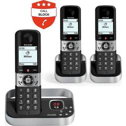 Alcatel F890 Voice TAM Cordless Phone Triple Handsets, Black,Silver/Grey