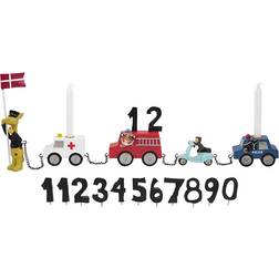 Kids by Friis Födelsedagståg Handmålad Bilar 11 Tal