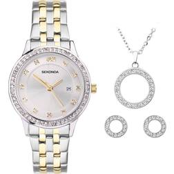 Sekonda Giftset 49024.76 Woman 22 mm Analog Kvarts Mineralglas Silver 22 mm