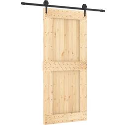 vidaXL med Monteringssæt 90x210 cm Massivt Fyrretræ Skydedør (x)