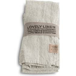 Lovely Linen Serviet i Vasket Hør 4-pak Grå Stofserviet Grå (45x45cm)