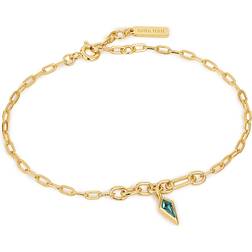 Ania Haie Drop Pendant Chunky Bracelet - Gold/Green