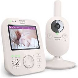 Philips Avent Babyphone vidéo Premium, Certifié DEKRA, privé et sécurisé avec caméra et audio, écran de 3,5" zoom x4, vision nocturne, audio bidirectionnel, berceuses, température ambiante, SCD891/26