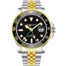 Stührling Aquadiver 3968.3 Man 42 mm Analog Kvarts Mineralglas Black 22 mm