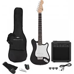 Gear4music VISIONSTRING 3/4 Electric Guitar Pack, Black