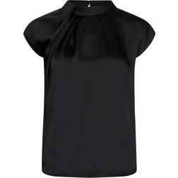 Neo Noir Fleur Drapy Satinblus - Black