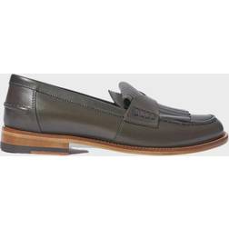 Scarosso Skor, Dam, Grå EU, Läder, AW23, Fringed Penny Loafer Grå