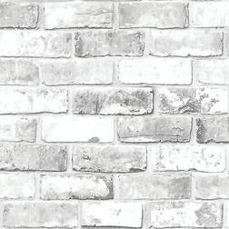 Debona Brick Effect Wallpaper White 6751