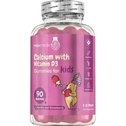 Maxmedix Calcium and Vitamin D3 90 Strawberry and Vanilla Gummies