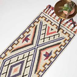 Homescapes Goa Colour Kilim Runner White