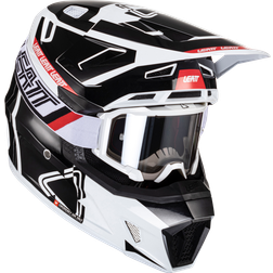 LEATT Moto Kit V24 Crosshjälm m. Crossglasögon Svart-Vit