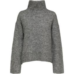 Selected High Neck Pullover - Light Grey Melange