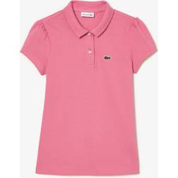 Lacoste Kid's Polo Shirt in Mini Piqué with Playful Collar - Pink