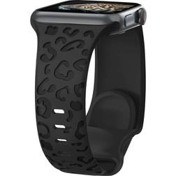 Shein 1pc Leopard Printed Carved Soft Silicone Watch Band Apple Watch Ultra Series 8 7 Se 6 5