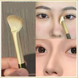 Shein White Half-fan Nose Shadow Brush Contour Brush Highlight Blending Brush Eye Shadow Brush Sickle Shaped Angled Small Fan Shape Shadow Nose Brush Make-u
