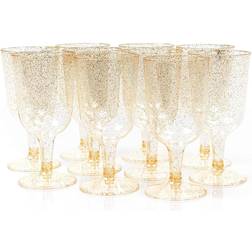 MATANA 50 Gold Glitter Goblet Wine Glass 17.7cl 10pcs