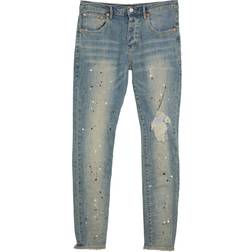 Purple Brand High Rise Distressed Slim Fit Jeans - Indigo