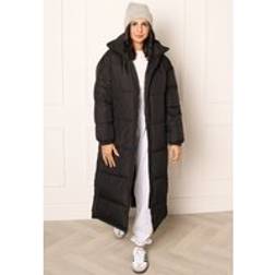 Vero Moda Klea Maxi Longline Puffer Coat with Hood in Black