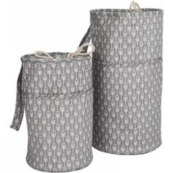 Infinity Hearts Garntaske Strikketaske Sæt Rund 27x16 36x20cm 2 Stk
