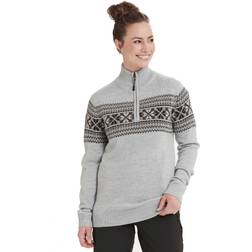 Whistler Flash W Half Zip Knit Light Grey Melange