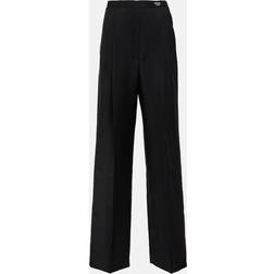 Prada Regular Black Trousers With Logo