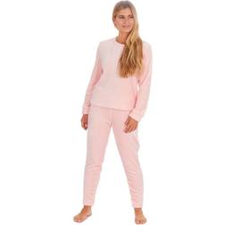 Forever Forever Dreaming Womens/Ladies Shimmer Finish Flannel Pyjamas Pink