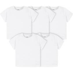 Gerber Baby Toddler 5-Pack Solid Short Sleeve T-Shirts 160 gSM, White, 5T