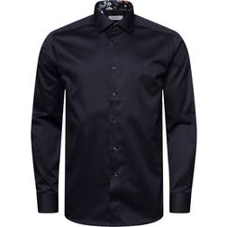 Eton Floral Effect Signature Twill Shirt - Blue