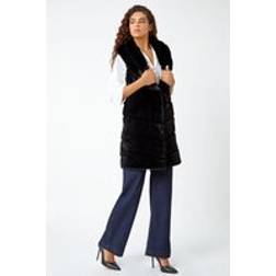 Roman Faux Fur Longline Gilet Black