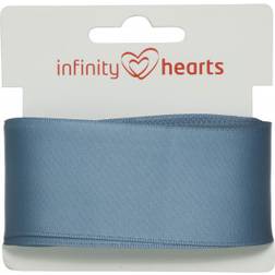Infinity Hearts Satinbånd Dobbeltsidet 38mm 338 Blå 5m