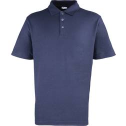 Premier Men's Stud Heavyweight Plain Pique Polo Shirt - Navy