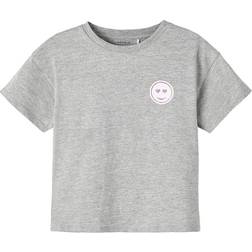 Name It Kort Smiley T-shirt Kaluna Grey Melange