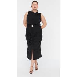 Trendyol Collection Curve Plus Klänning Svart, Svart