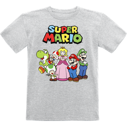 Super Mario Kid's Characters T-Shirt - Mottled Grey