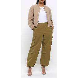 River Island Womens Khaki Parachute Cargo Trousers Khaki 18R