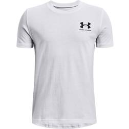 Under Armour Boy's Left Chest Logo T-shirt - White/Black