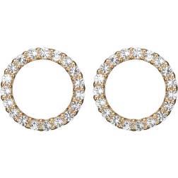 Christina Circle Stud Earrings - Gold/Topaz