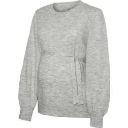 Mamalicious Knitted Maternity Pullover Grey/Light Grey Melange (20016830)