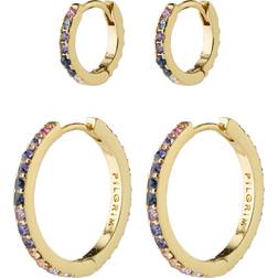 Pilgrim Reign Hoops Set - Gold/Multicolour
