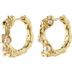 Pilgrim Raelynn Recycled Earrings Goldplated Dam Creoler one