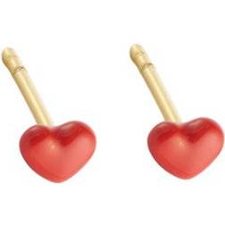 Design Letters Little Big Love Earstuds - Gold/Red