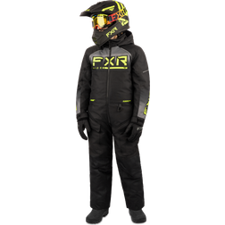 FXR Recruit Monosuit Youth - Black/Char-Hi Vis