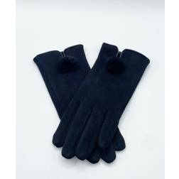 SVNX Sleek Black Gloves With Pom Pom One