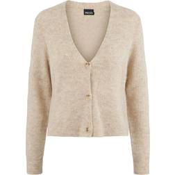 Pieces Pcellen LS Knit Cardigan - Beige Gemêleerd