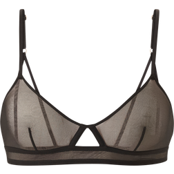 Understatement Mesh Cut-Out Triangle Bralette - Black