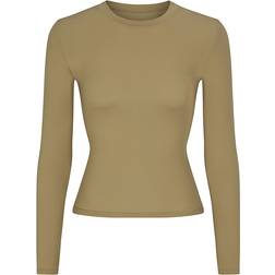 SKIMS Fits Everybody Long Sleeve T-shirt - Khaki