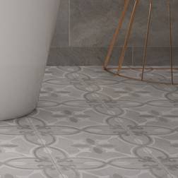 Perla Perla Grey Matt Patterned Stone Effect Ceramic Wall & Floor Tile, Pack Of 9, L330mm W330mm