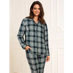 Lady Avenue Cotton Flannel Pyjamas Forrest Checks
