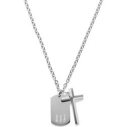 Lucléon Stilrent Kors Dogtag Stålhalskæde